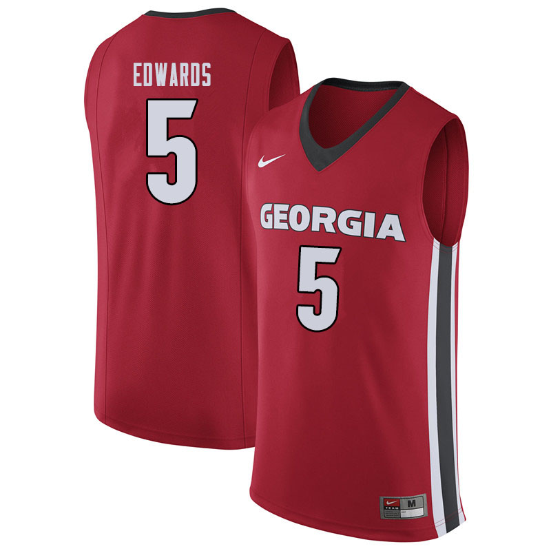 Men #5 Anthony Edwards Georgina Bulldogs College Basketball Jerseys Sale-Red